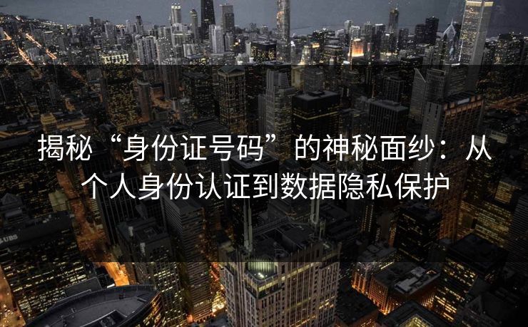 揭秘“身份证号码”的神秘面纱：从个人身份认证到数据隐私保护