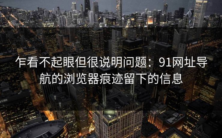 乍看不起眼但很说明问题：91网址导航的浏览器痕迹留下的信息
